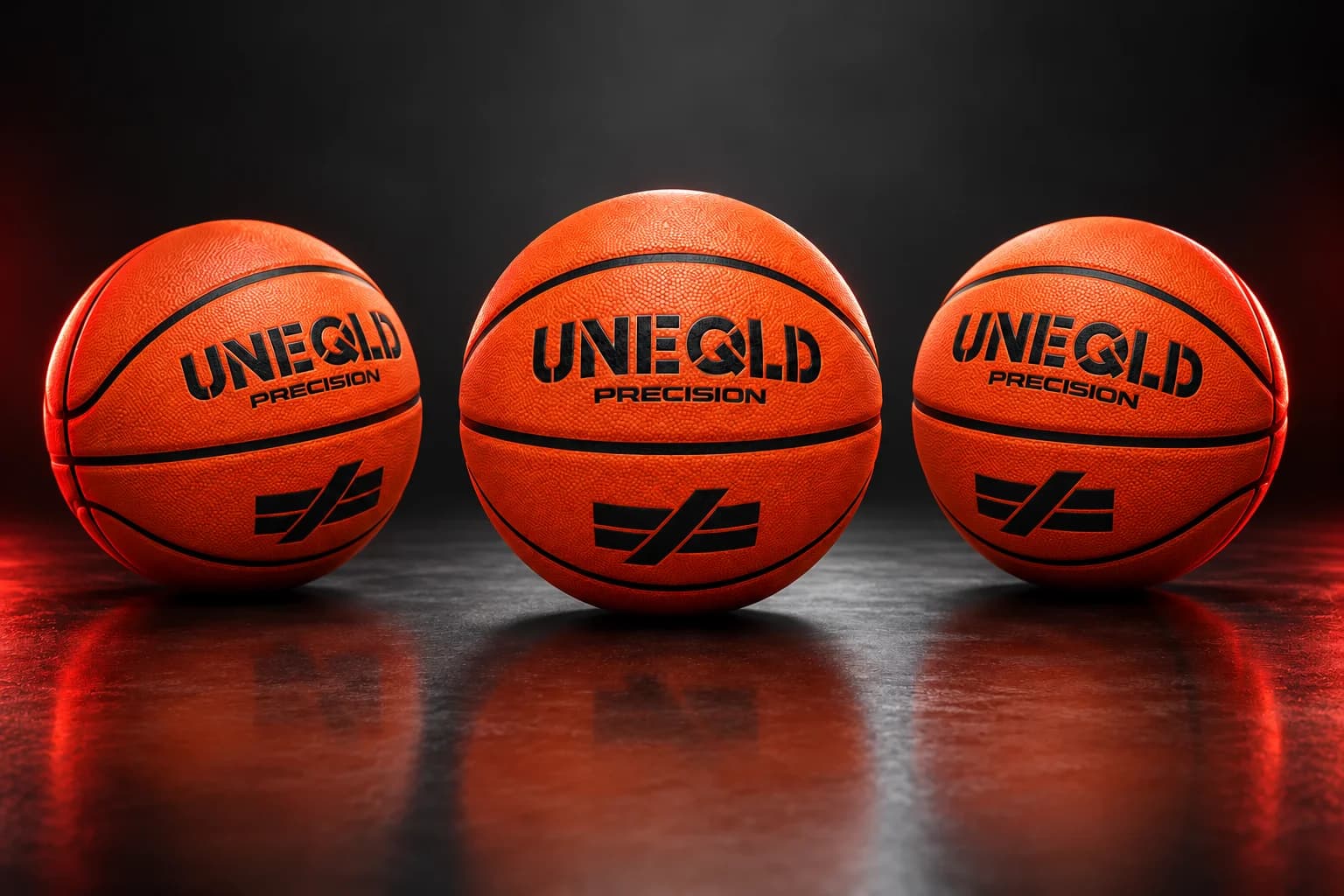 Three angles of the UNEQLD Precision Indoor Basketball